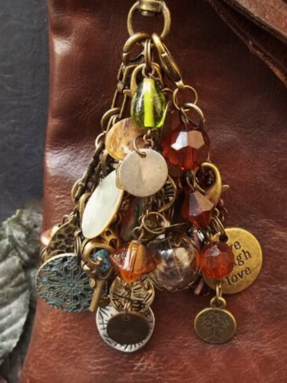 Handmade Multi Charm Keychain Dandelion Terrarium Lava Oil Diffuser 12in1